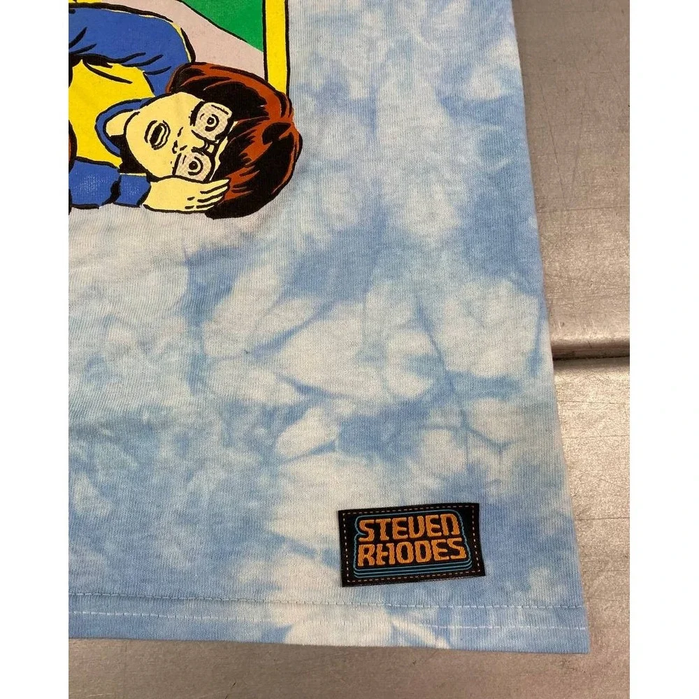 Steven Rhodes Coping Mechanism TShirt Size Small‎ Blue Tie Dye Fetal Position